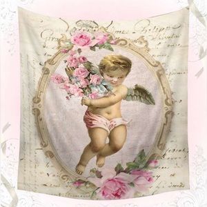 Sweetness Floral & Angel Print Tapestry